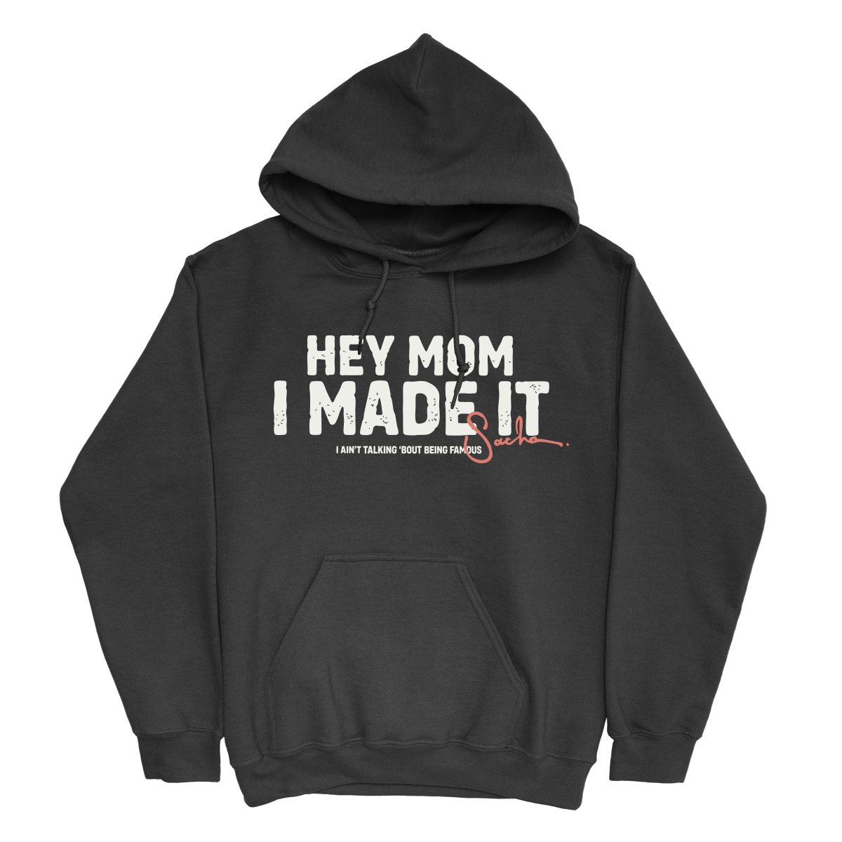 Hey Mom Pullover Hoodie (Black)