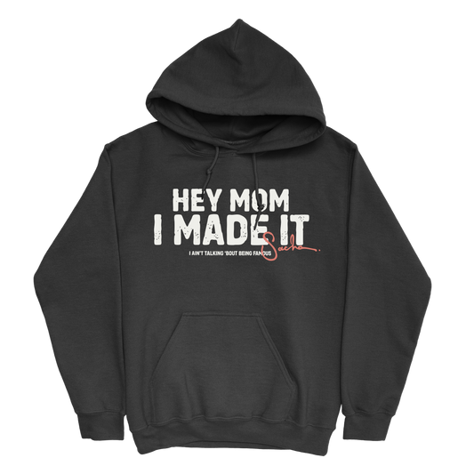 Hey Mom Pullover Hoodie (Black)