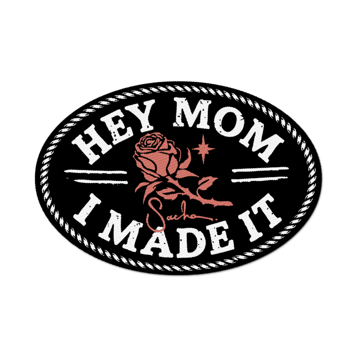Hey Mom Rose Rope Patch (Black)